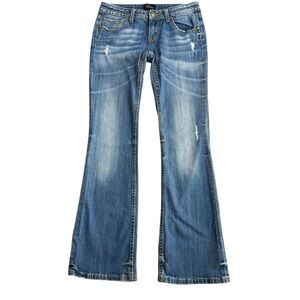 Vintage Rerock‎ Express Size 6 Low Rise Bootcut Flare Jeans Y2K Design Pockets